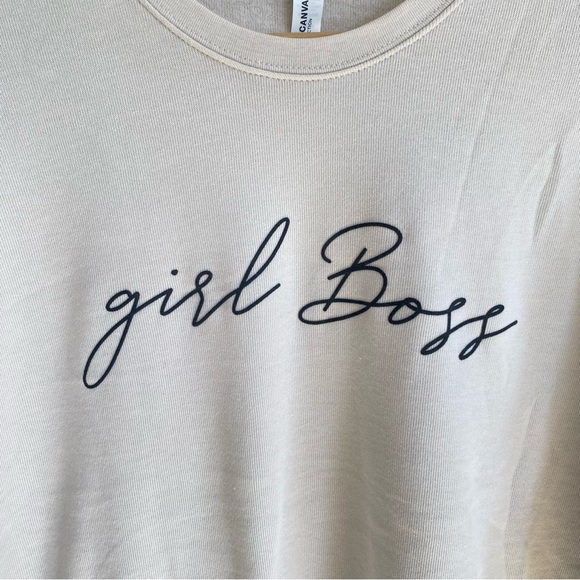 Bella Canvas Fleece Collection GIRL BOSS Crewneck Sweatshirt Sweater - Picture 5 of 5